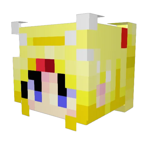 Yuungneen Minecraft avatar head, 3D render