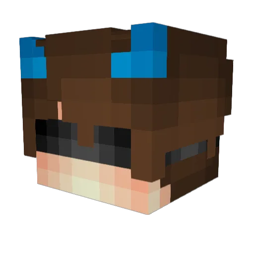 YuuraKun Minecraft avatar head, 3D render