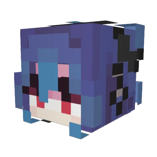 Yuutokun Minecraft avatar head, 3D render