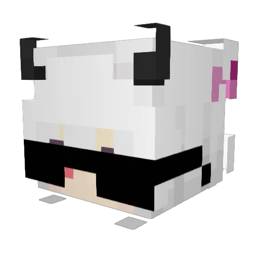 Yuuuwu_ Minecraft avatar head, 3D render
