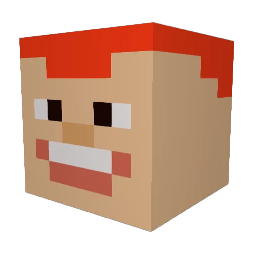 YuvalHamebulbal Minecraft avatar head, 3D render