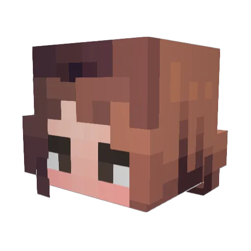 Yuwalie Minecraft avatar head, 3D render