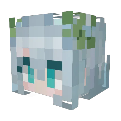 Yuwenke_ Minecraft avatar head, 3D render