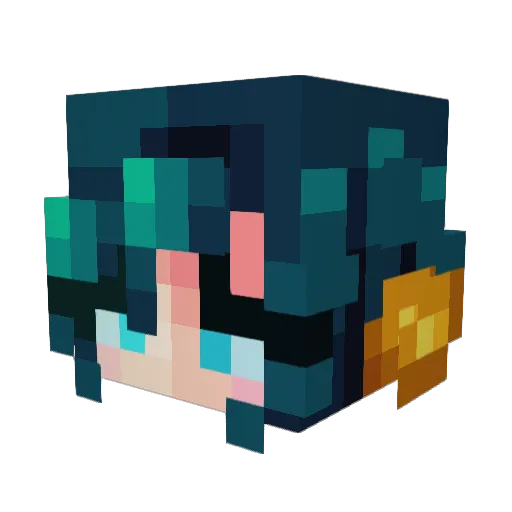 Yuwuzuu Minecraft avatar head, 3D render