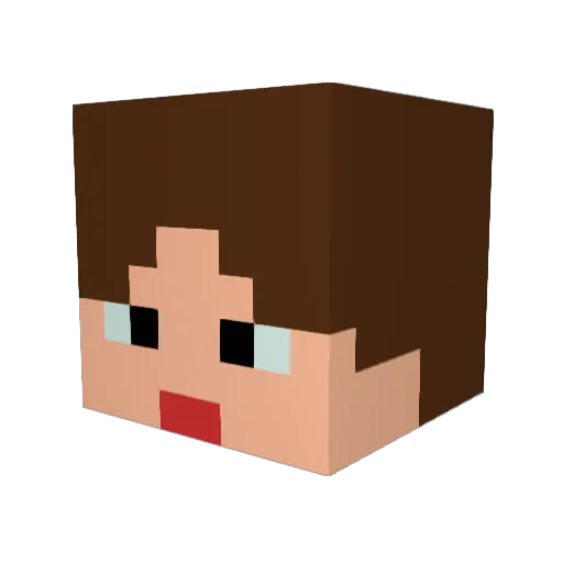 Yuyuishiban Minecraft avatar head, 3D render