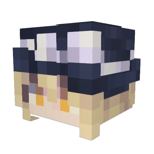 YuyukoSaigyouji_ Minecraft avatar head, 3D render