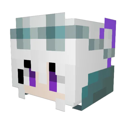 YuyukoZa Minecraft avatar head, 3D render