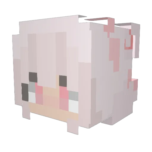 Yuyumoo Minecraft avatar head, 3D render