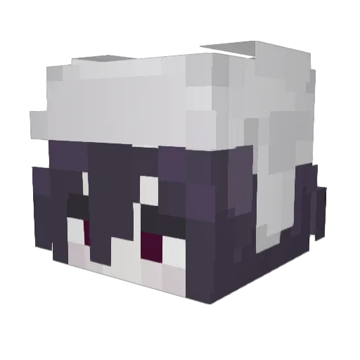 YuzahRRR Minecraft avatar head, 3D render