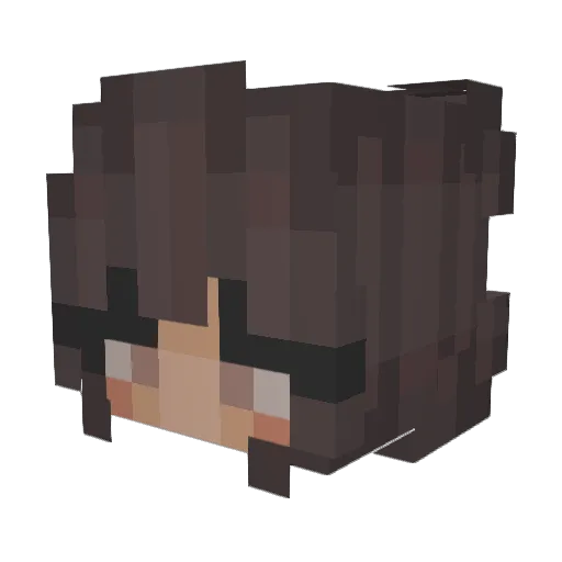 Yuzik Minecraft avatar head, 3D render