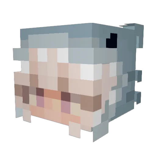 Yuzikuu Minecraft avatar head, 3D render