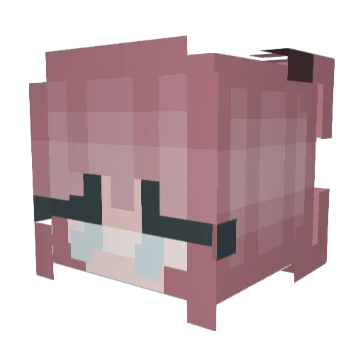 YuzuCarr Minecraft avatar head, 3D render