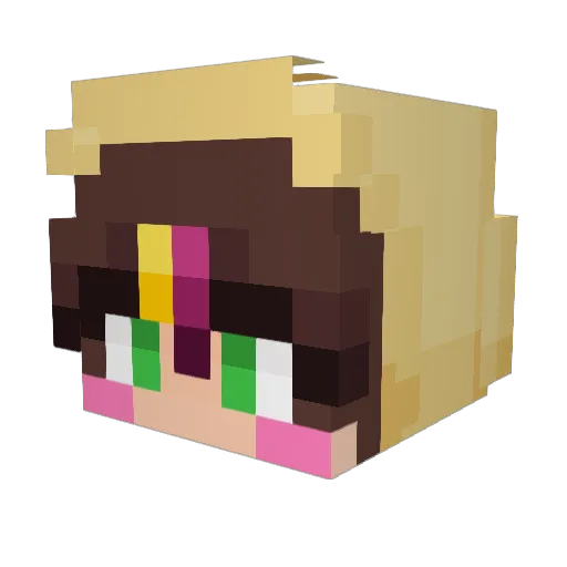 YuzuHitsuji Minecraft avatar head, 3D render