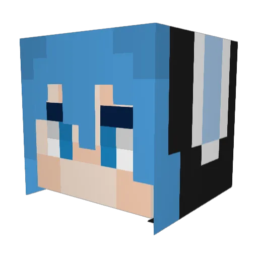 Yuzuki123 Minecraft avatar head, 3D render