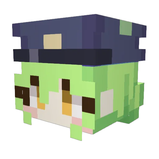 Yuzuki_Fuwa Minecraft avatar head, 3D render