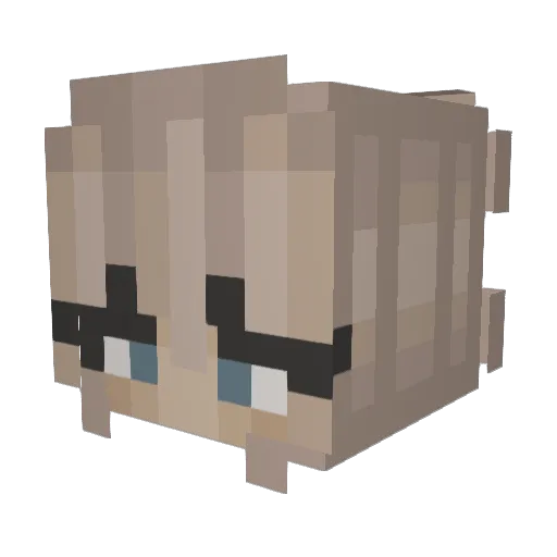 Yuzurli Minecraft avatar head, 3D render