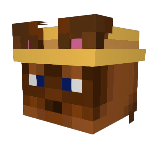 Yuzutears Minecraft avatar head, 3D render