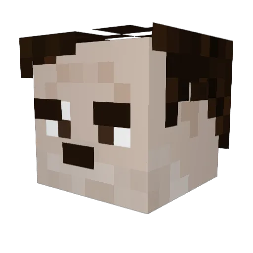 Yvantv Minecraft avatar head, 3D render