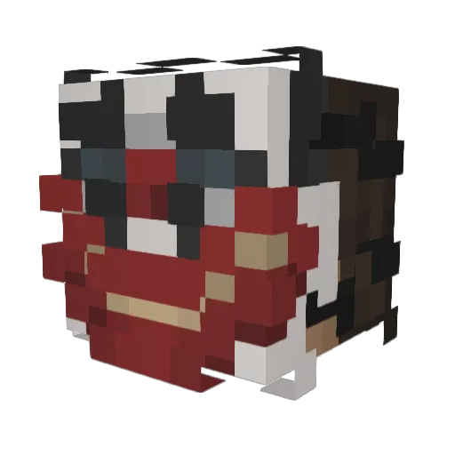 Yveng Minecraft avatar head, 3D render