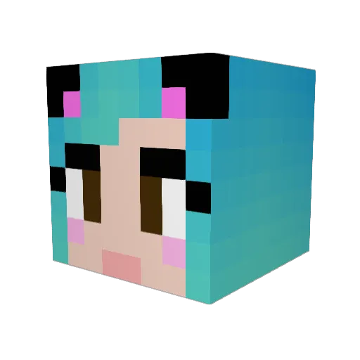 Yvette1106 Minecraft avatar head, 3D render