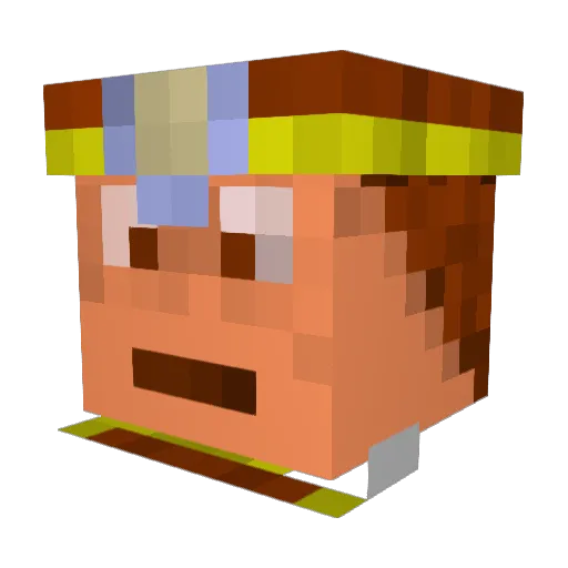 YwYw Minecraft avatar head, 3D render