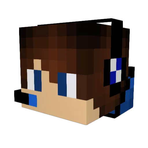 Yx7 Minecraft avatar head, 3D render