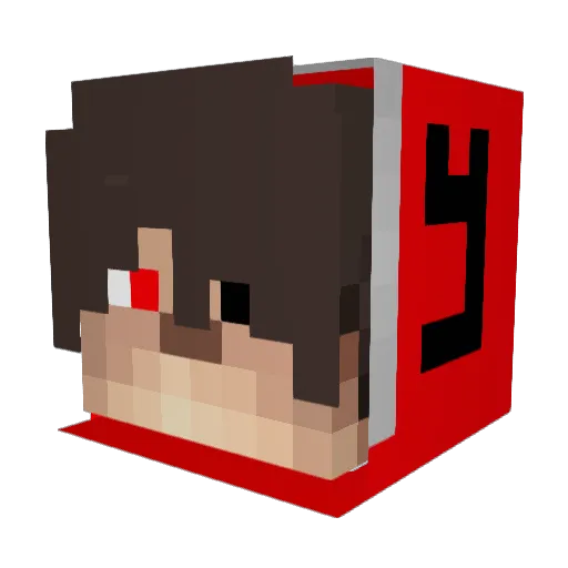 YxpGAMING Minecraft avatar head, 3D render