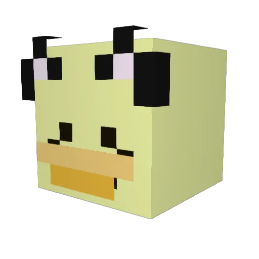Yxqii Minecraft avatar head, 3D render