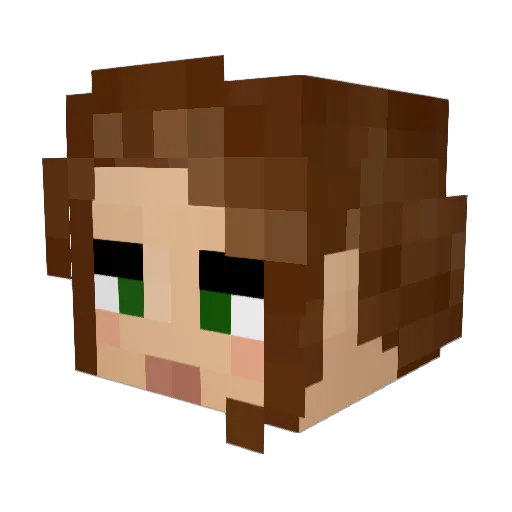 Yxsha Minecraft avatar head, 3D render