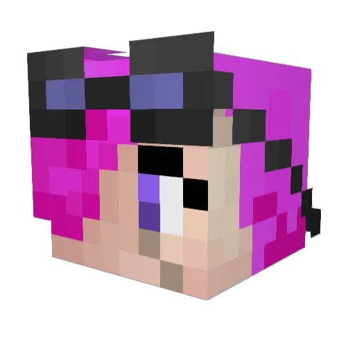 Yyata Minecraft avatar head, 3D render