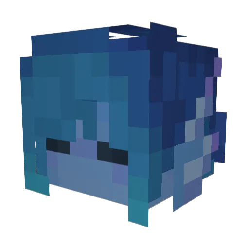 Yyeonna Minecraft avatar head, 3D render