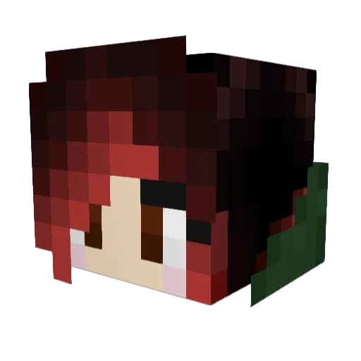 Yyumie Minecraft avatar head, 3D render