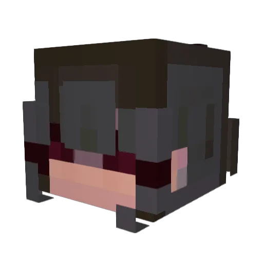 Yyuwui Minecraft avatar head, 3D render