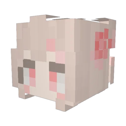Yyyniu Minecraft avatar head, 3D render