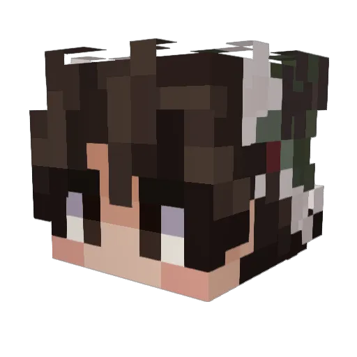 Yzashebi Minecraft avatar head, 3D render