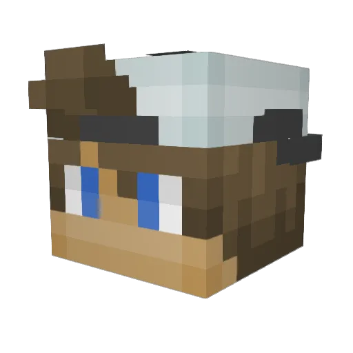 YzhF1 Minecraft avatar head, 3D render