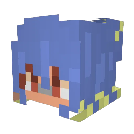 Yzowwa Minecraft avatar head, 3D render