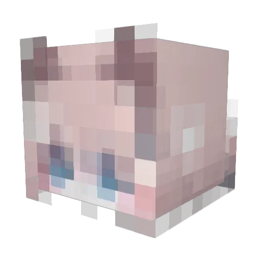 Yzukii Minecraft avatar head, 3D render