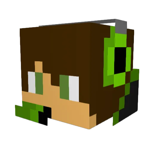 Z0MBI3_SLASH3R Minecraft avatar head, 3D render