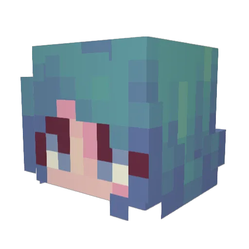 Z0mbai Minecraft avatar head, 3D render