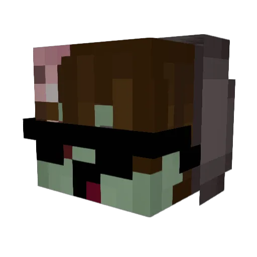 Z0mbified_ Minecraft avatar head, 3D render