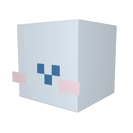 Z1_Uu Minecraft avatar head, 3D render