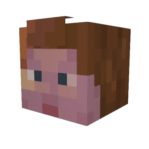 Z32684 Minecraft avatar head, 3D render