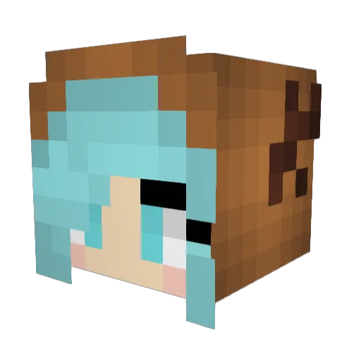 Z3R0TW0_02 Minecraft avatar head, 3D render