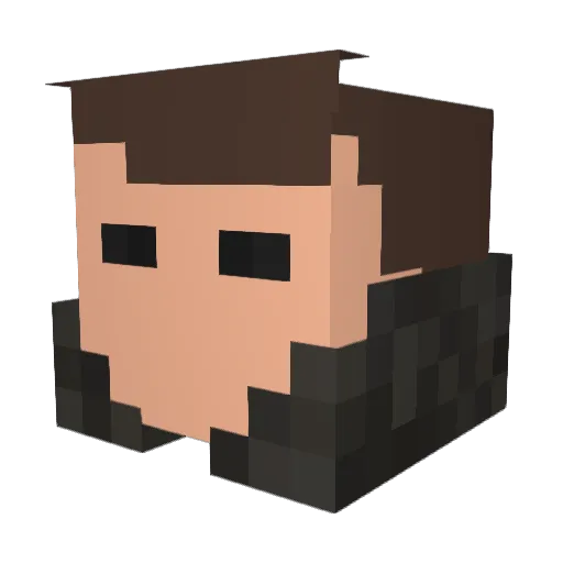 Z3RO Minecraft avatar head, 3D render