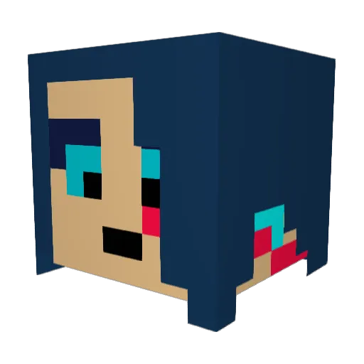 Z3nyxx Minecraft avatar head, 3D render