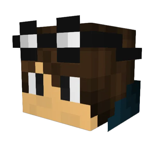 Z3udron Minecraft avatar head, 3D render