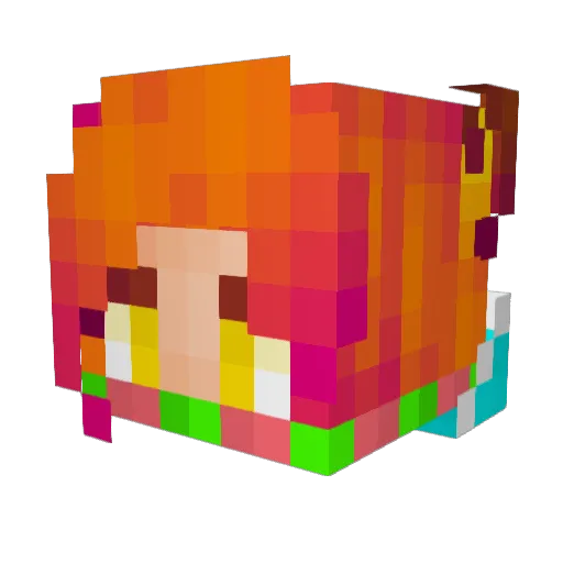 Z476799 Minecraft avatar head, 3D render