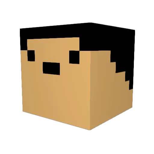 Z4CH4RY98 Minecraft avatar head, 3D render