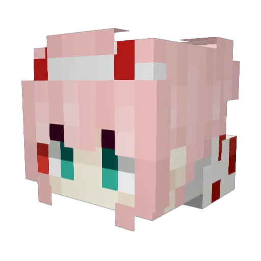 Z4KURA Minecraft avatar head, 3D render